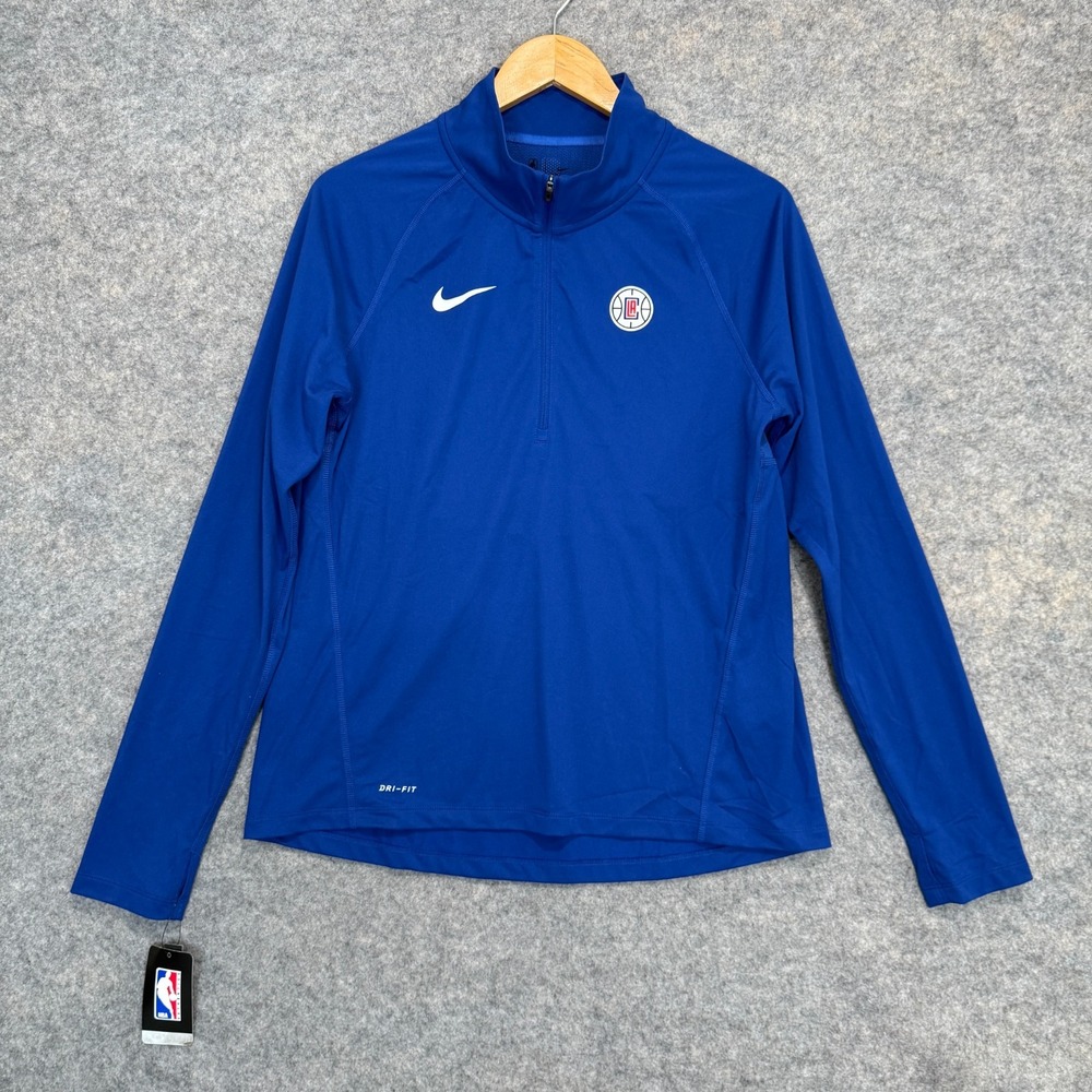 Nike LA Clippers‎ Quarter Zip Pullover Dri-Fit Los Angeles Blue Performance 1/2